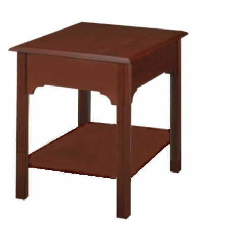 Chippendale: Rectangular End Table with Shelf