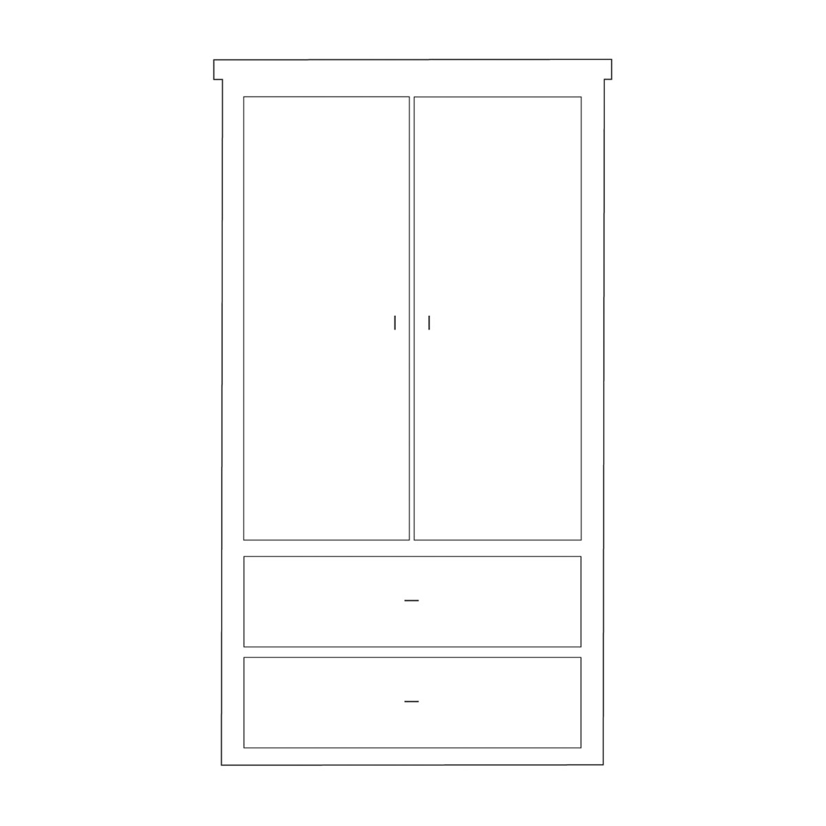 Somerset: Double Wardrobe with Two Drawers