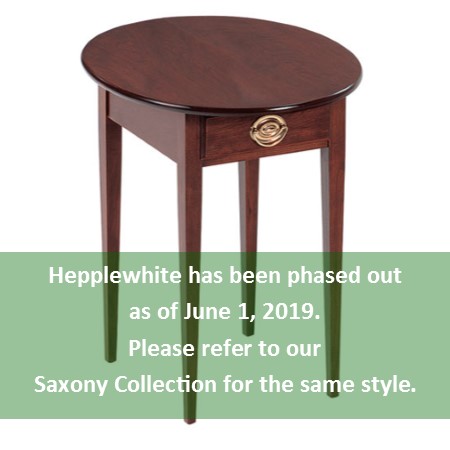 Hepplewhite: Oval End Table with Drawer