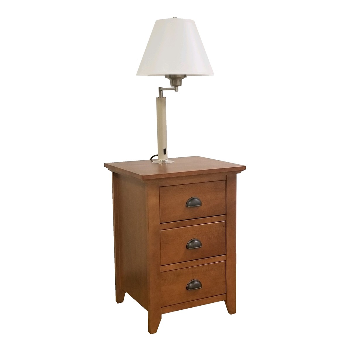 Custom Passages 3 Drawer Nightstand with Swing Arm Lamp