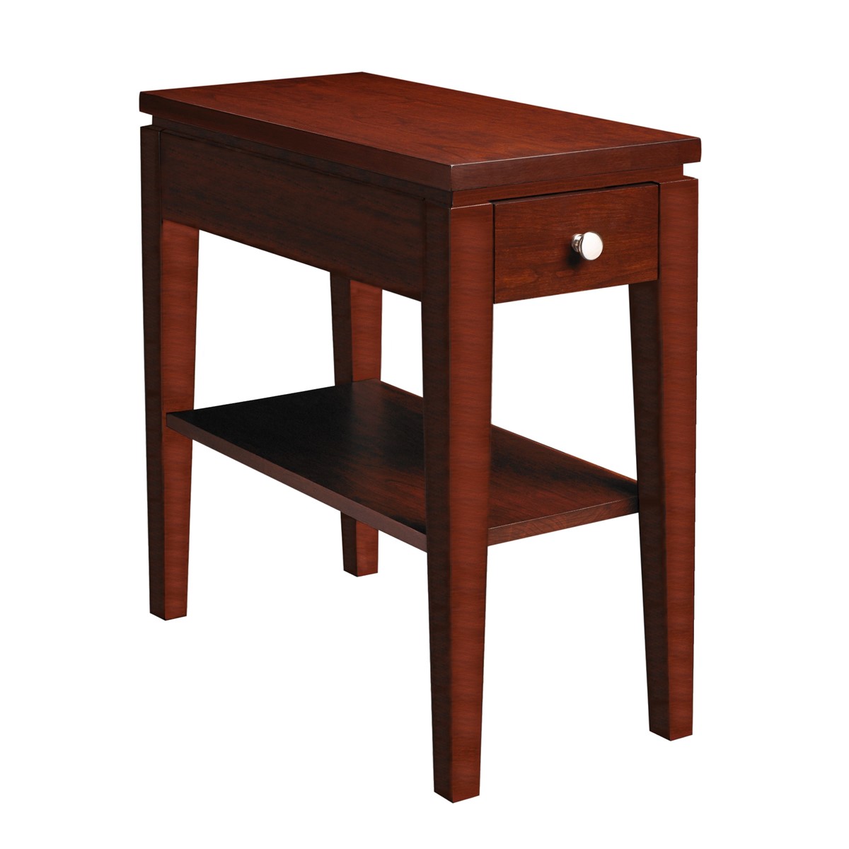 Urban Expressions: Chairside Table with Drawer & Shelf