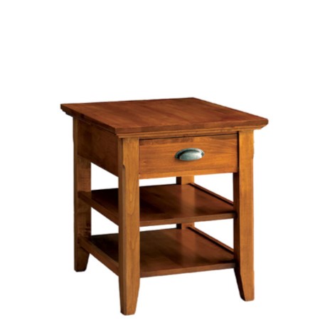 Livingston: Rectangular End Table with Drawer and Shelf