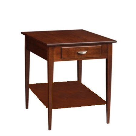 Saxony: Rectangular End Table with Drawer & Shelf