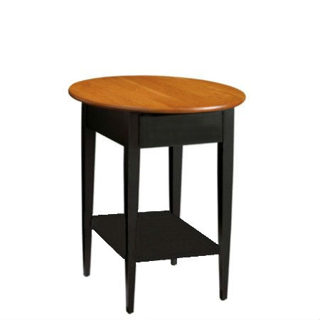 Saxony: Round End Table with Shelf